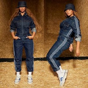 IVY PARK x Adidas Rodeo Denim Snap Boiler Jumpsuit